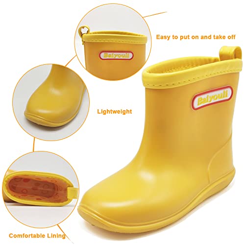 BAIYOU bebé de goma para niños Botas de lluvia impermeable botas de agua Wellington para 2 – 6 años