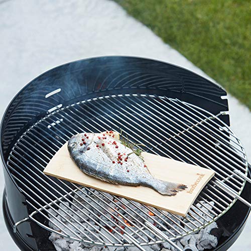 barbecook Juego de 2 tablas de barbacoa de madera de haya para asar y ahumar para un aroma especial en la barbacoa para salmón flameado o carne.