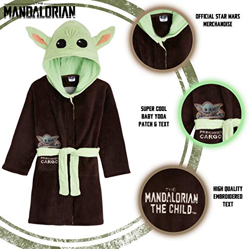 Bata para niños de Star Wars con Forma de bebé Yoda de The Mandalorian (Marron/Verde, 11-12 años)