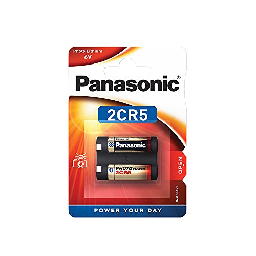 Batería de Litio cilíndrica de Larga duración Panasonic 2CR5, Ideal para detectores de Humo, Equipos fotográficos y de vídeo, 6 V, Pack de 1