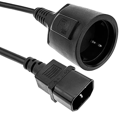 BeMatik - Cable de alimentación eléctrico IEC-60320 C14 a schuko Hembra de 40cm