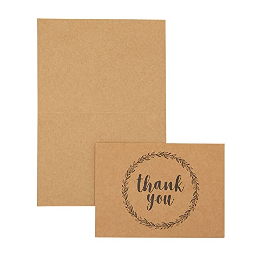 Best Paper Greetings - Tarjetas de agradecimiento con sobres (120 unidades), diseño rústico