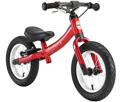 BIKESTAR 2-en-1 Bicicleta sin Pedales para niños y niñas 3-4 años | Bici con Ruedas de 12" Edición Sport | Rojo