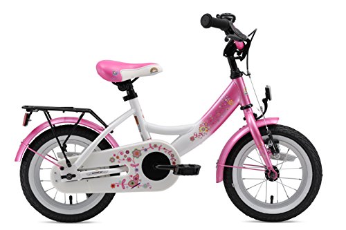 bike*star 30.5cm (12 pulgada) Bicicleta para niños - Clásico - Rosa / Rojillo & Blanco