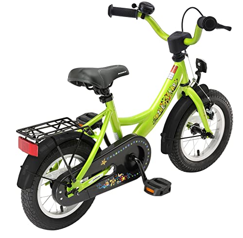 BIKESTAR Bicicleta Infantil para niños y niñas a Partir de 3 años | Bici 12 Pulgadas con Frenos | 12" Edición Clásica Verde