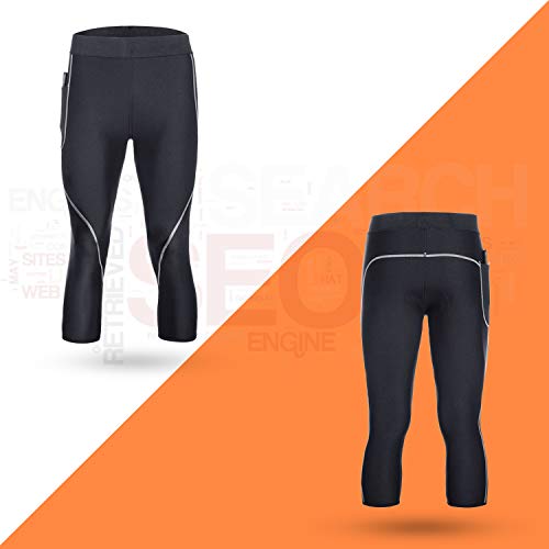 Bingrong Pantalones para Hombre Pantalón de Sudoración Pantalones de Neopreno para Ejercicio para Deportivo(Negro, 3XL)