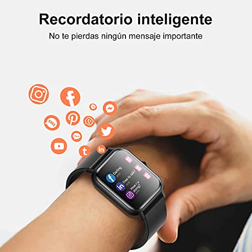 Blackview R3 Smartwatch, Reloj Inteligente Hombre - Oxímetro de Pulso (SpO2) | Esfera de Reloj de DIY | Pulsera Actividad Inteligente Caloría | Smartwatch Mujer para Android e iOS (Versión Mejorada)