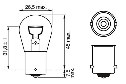 Bosch P21W Longlife Daytime Lámparas para vehículos - 12 V 21 W BA15s - Lámparas x2