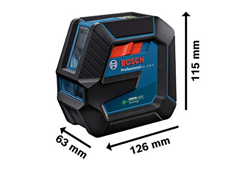 Bosch Professional Nivel Láser de interior GLL 2-15 G (láser verde, soporte LB 10, alcance visible: hasta 15 m, 4x pilas AA, en caja)