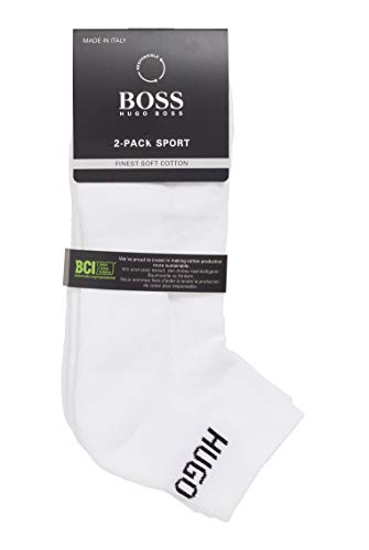BOSS 2Pack Sporty Ankle Socks Calcetines, Blanco (White 100), 43-46 (Pack de 2) para Hombre