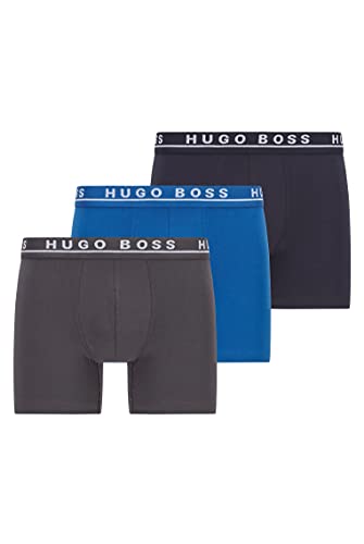 BOSS 3Pack Stretch-Cotton Trunks Bóxer, Azul (Open Blue 487), M (Pack de 3) para Hombre