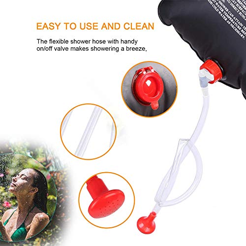 BOST 20L Bolsa Solar de Ducha, litros Bolsa de Ducha de Acampada Portatil Bolsa de Ducha Al Aire Libre para Agua Calentar Solares, Ducha de Camping para Senderismo y Escalada