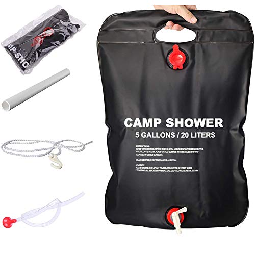BOST 20L Bolsa Solar de Ducha, litros Bolsa de Ducha de Acampada Portatil Bolsa de Ducha Al Aire Libre para Agua Calentar Solares, Ducha de Camping para Senderismo y Escalada