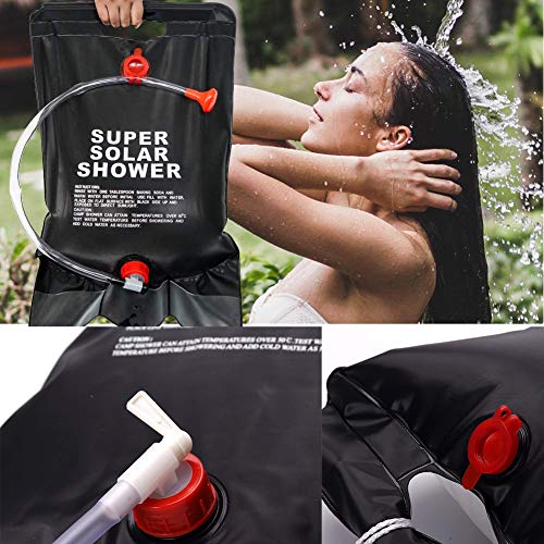 BOST 20L Bolsa Solar de Ducha, litros Bolsa de Ducha de Acampada Portatil Bolsa de Ducha Al Aire Libre para Agua Calentar Solares, Ducha de Camping para Senderismo y Escalada