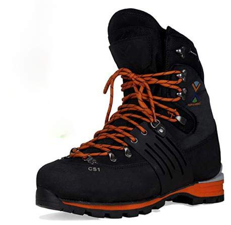 Botas de Alta Montaña TEFANESO Senderismo Bota de Trekking Impermeables Aire Libre Deportes Exterior Crampón Compatible Zapato (41, Negro y Anaranjado)
