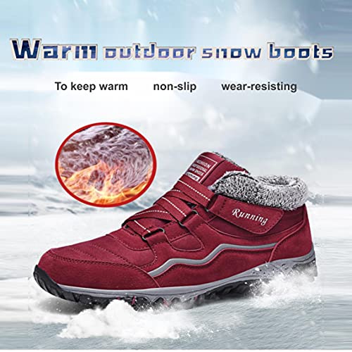 Botas de Invierno Mujer de Nieve Senderismo Botines Zapatos Invierno Botas Cálido Fur Forro Aire Libre Caminando Impermeables Deportes Trekking Zapatos Sneakers