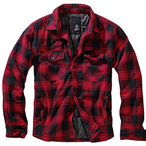 Brandit Lumberjacket Chaqueta de Madera, Rot/Schwarz, XXL para Hombre