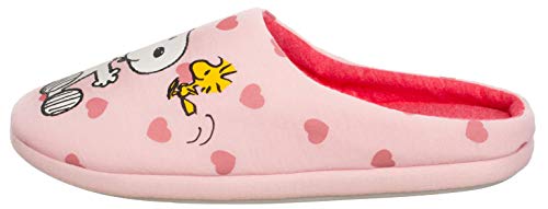 Brandsseller Zapatillas de estar por casa para mujer, diseño con motivos de Snoopy, color Rosa, talla 38/39 EU