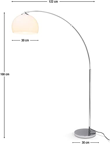 Brilliant 92940/75 Vessa - Lámpara de pie (bombilla E27, máx. 60 W), color cromado y blanco