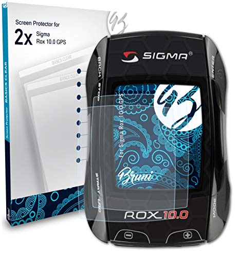 Bruni Película Protectora Compatible con Sigma Rox 10.0 GPS Protector Película, Claro Lámina Protectora (2X)