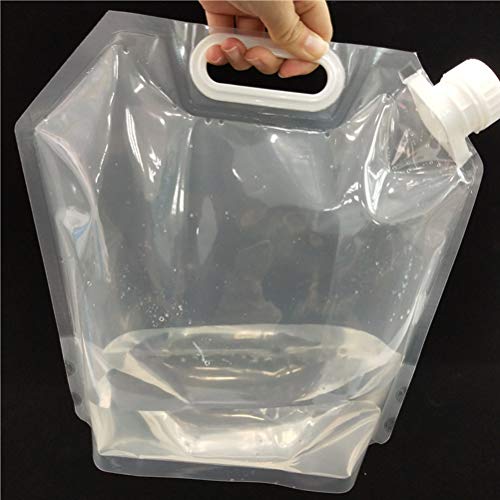 cabilock 5L Collapsible Water Tank Container 5L Portable Water Carrier Space-Saving Water Bag for Outdoor Sport Hiking Camping Travel (Clear)