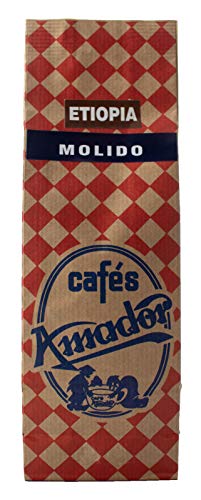 Cafés AMADOR - Café MOLIDO FINO Natural Arábica - ETIOPÍA FURLA ORGÁNICO (Molienda para Cafetera Italiana / Espresso) 250g