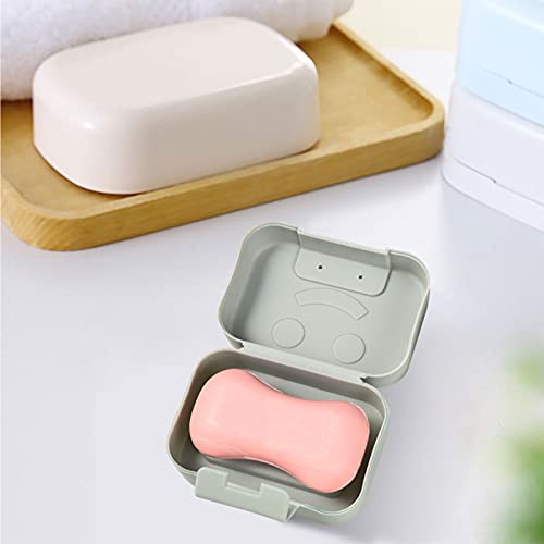 Caja de jabón de viaje, 2 jaboneros de plástico, caja de jabón, caja de jabón portátil con tapa para cuarto de baño o lavabo de viaje