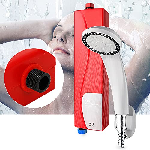 Calentador eléctrico instantáneo de 3000 W, mini calentador de agua electrónico con kit de ducha, calentador de agua eléctrico portátil para cocina y baño