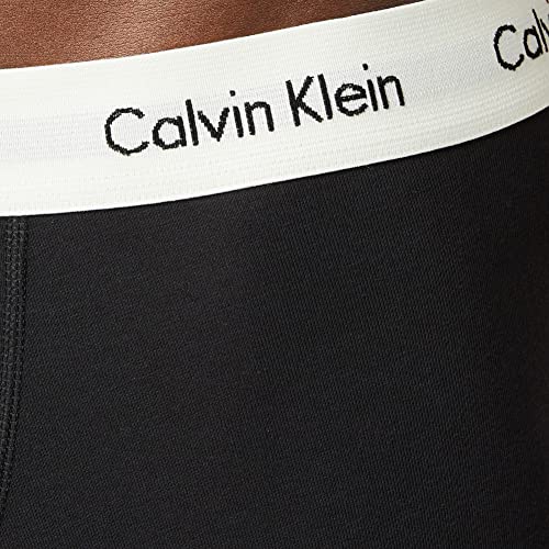 Calvin Klein 3 Pack Trunks-Cotton Stretch Bóxers, Rain Dance/Black/Ivory, M (Pack de 3) para Hombre