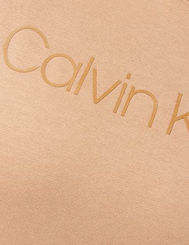 Calvin Klein Core Logo LS Sudadera con Capucha, Soft Camel, L para Mujer