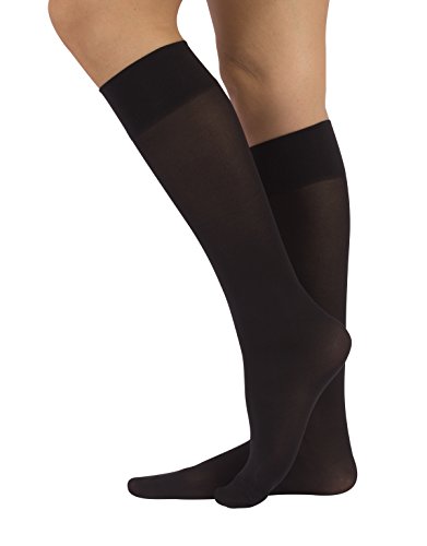 CALZITALY 4 Pares De Medias Tupidas Hasta La Rodilla | 40 Den | Negro | Calcetería Italiana (Talla Unica, Negro)