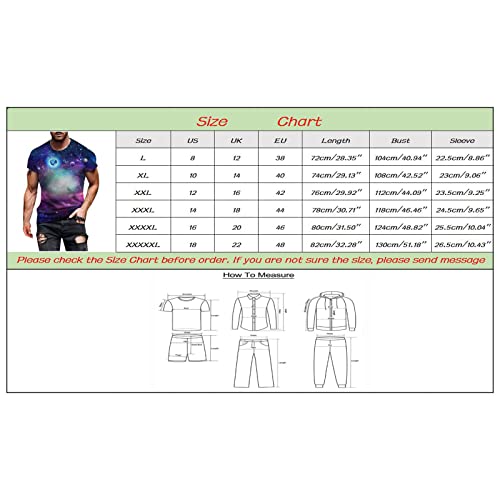 Camiseta de manga corta para hombre, de verano, informal, con impresión 3D, cuello redondo, camiseta de manga corta para hombre, A40-purple, M-36/38/40