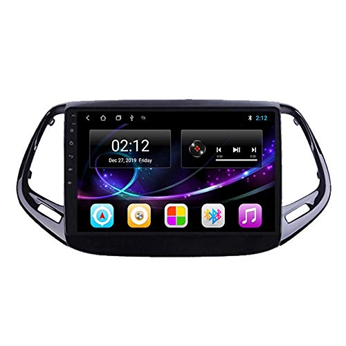 Car Stereo Android 10.0 Radio para Jeep Compass 2017-2019 Navegación GPS Unidad Principal de 9 Pulgadas Pantalla táctil HD Reproductor Multimedia MP5 Video con WiFi DSP SWC Mirrorlink