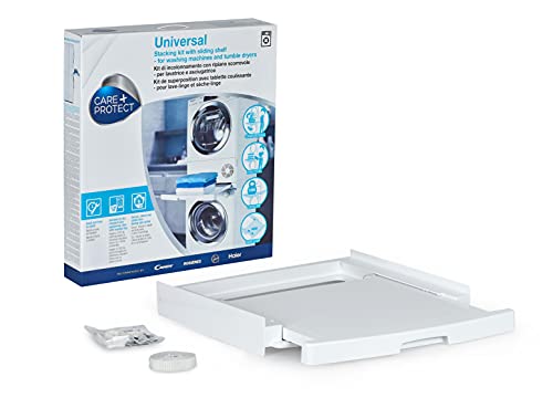 CARE + PROTECT Kit de Unión Universal para Lavadoras y Secadoras con Estante Deslizante, Apto para Lavadoras con Profundidad 47-62 cm