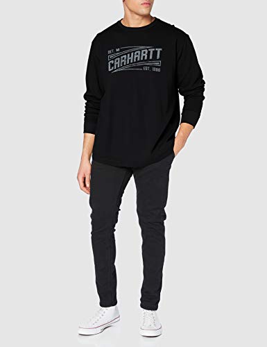 Carhartt Tilden Graphic Long-Sleeve Crew Camiseta, negro, S para Hombre