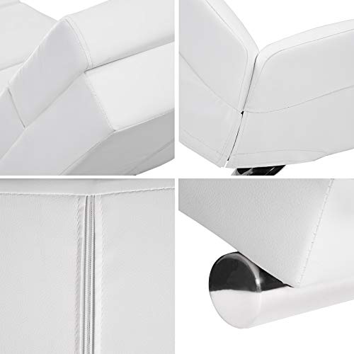 CASARIA Diván London Tumbona Sofá Interior Sillón Relax Blanco de Cuero sintético Capacidad 180Kg