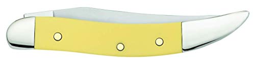 CASE XX Smooth Yellow Delrin Toothpick Stainless Pocket Knife Knives Navaja