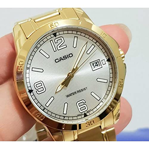 Casio LTP-V004G-7B2 Women's Gold Tone Stainless Steel Silver Dial Date Dress Watch