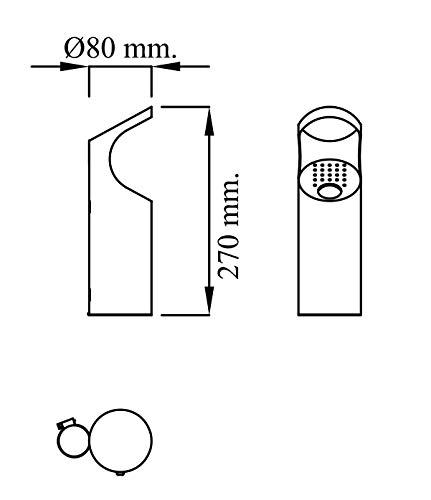 Cenicero en hierro lacado gris para fijar a tubo redondo en papelera mediante bridas o cenicero exterior para atornillar a la pared (2 Ceniceros)