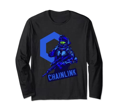 Chainlink Camisa Link Marine Crypto Manga Larga