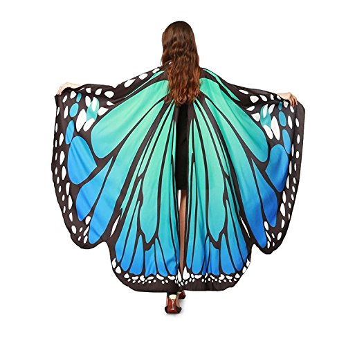 Chal de Alas de Mariposa Duendecillo para Mujer Capa de Muchacha Accesorio para Carnaval Disfraz Playa Fiesta
