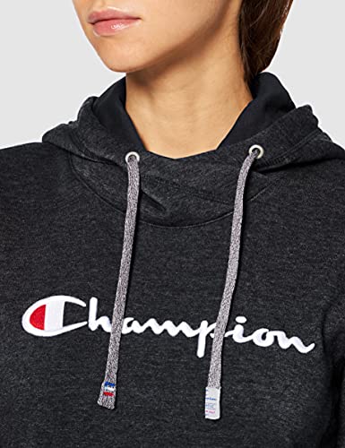 Champion Classic Logo Hooded Sweatshirt Sudadera con Capucha, Azul Marino, L para Mujer