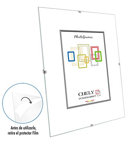 Chely Intermarket | 27A3A | Marco Clip 30x40 cm de metacrilato | Soporte sin Marco para fotografías, Posters, certificados y Recuerdos. Complemento idóneo para Colgar en la Pared(0,55)