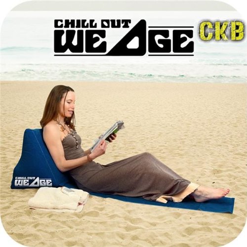 CKB LTD® Chill out Portable Travel Inflatable Lounger with Wedge Shape del Asiento Amortiguador Trasero Soporte Pillow Silla de Lumbar Camping y Festivales (Navy Blue)