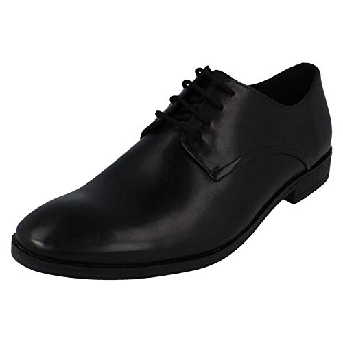 Clarks Stanford Walk, Zapatos de Cordones Derby Hombre, Negro (Black Leather Black Leather), 43 EU