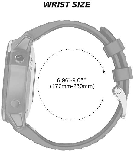 Classicase Correa de Reloj Reemplazo Compatible con Garmin Fenix 6X Pro/Fenix 6X Sapphire/Fenix 3 / Fenix 5X Plus/5X Sapphire, la Correa de Reloj Watch Band Accessorios (3-Pack G)