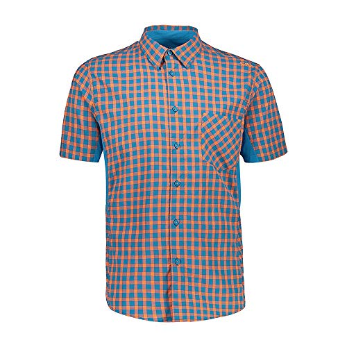 CMP Camisa Slim Fit de Secado rápido Coolmax, Hombre, Camisa, 30T9907, Flash Orange-Ref, 52