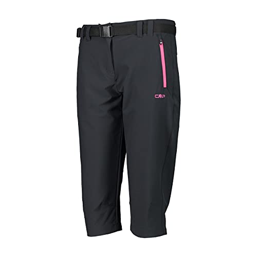 CMP Capri Stretch Trousers - Pantalón para Mujer, Mujer, Pantalón, 3T51246, Antracita - Bouganville, 50