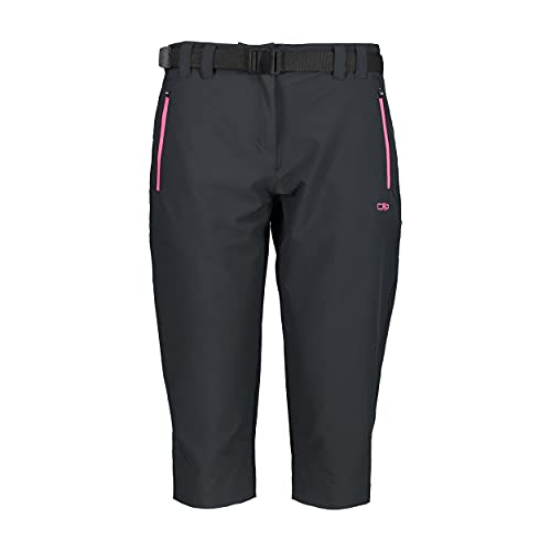 CMP Capri Stretch Trousers - Pantalón para Mujer, Mujer, Pantalón, 3T51246, Antracita - Bouganville, 50
