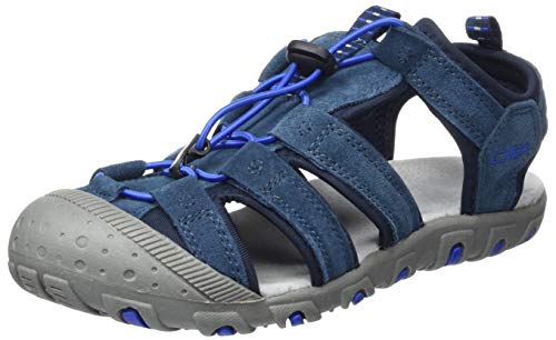 CMP - F.lli Campagnolo Kids Sahiph Leather Hiking Sandal, Sandalias de Senderismo, Azul (Cosmo N985), 37 EU